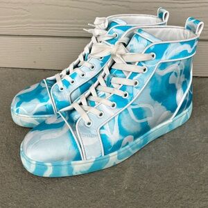 Men's High-Top Sneakers in Aqua Blue
